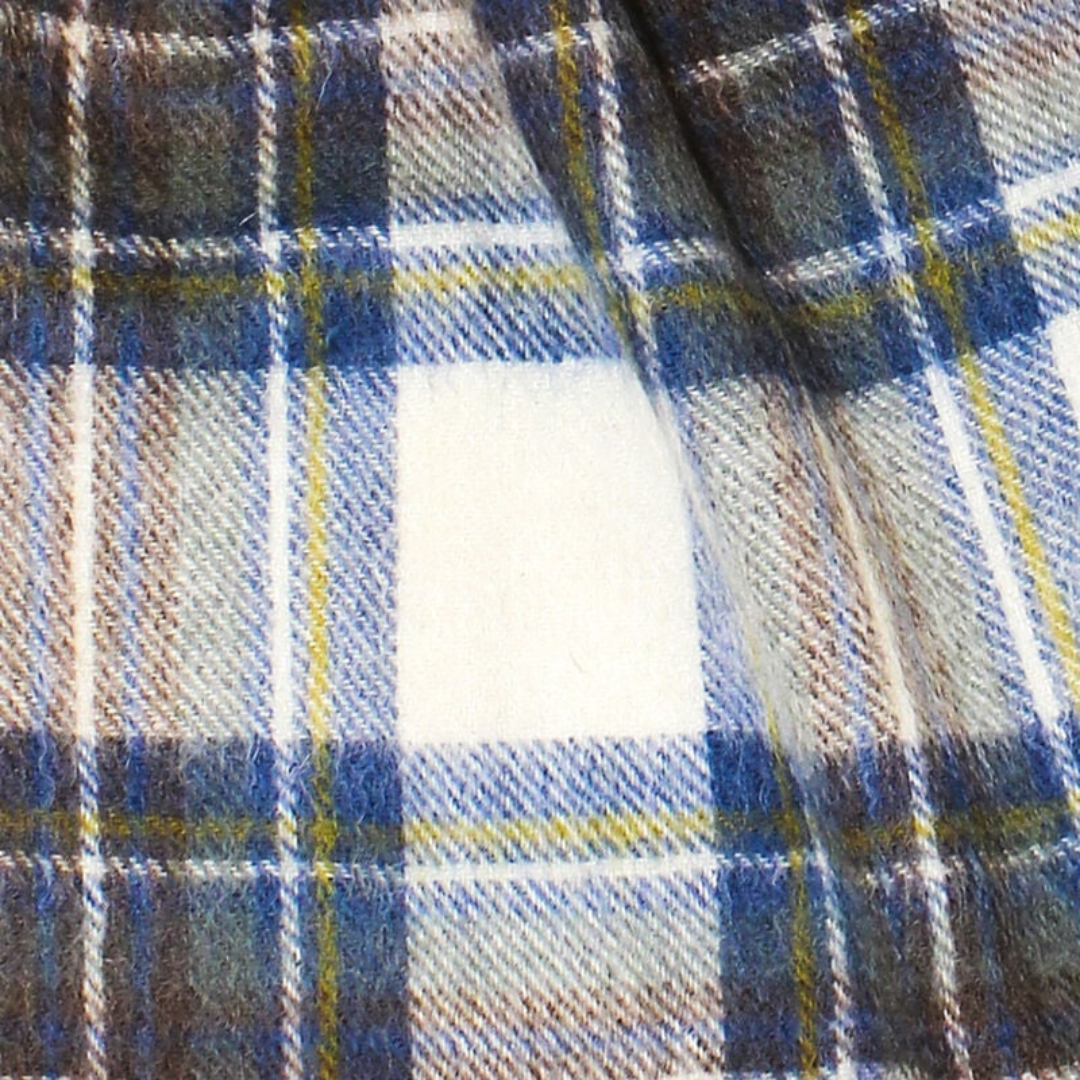Celtic Irish Wool Scarf With Blue Grey & Cream