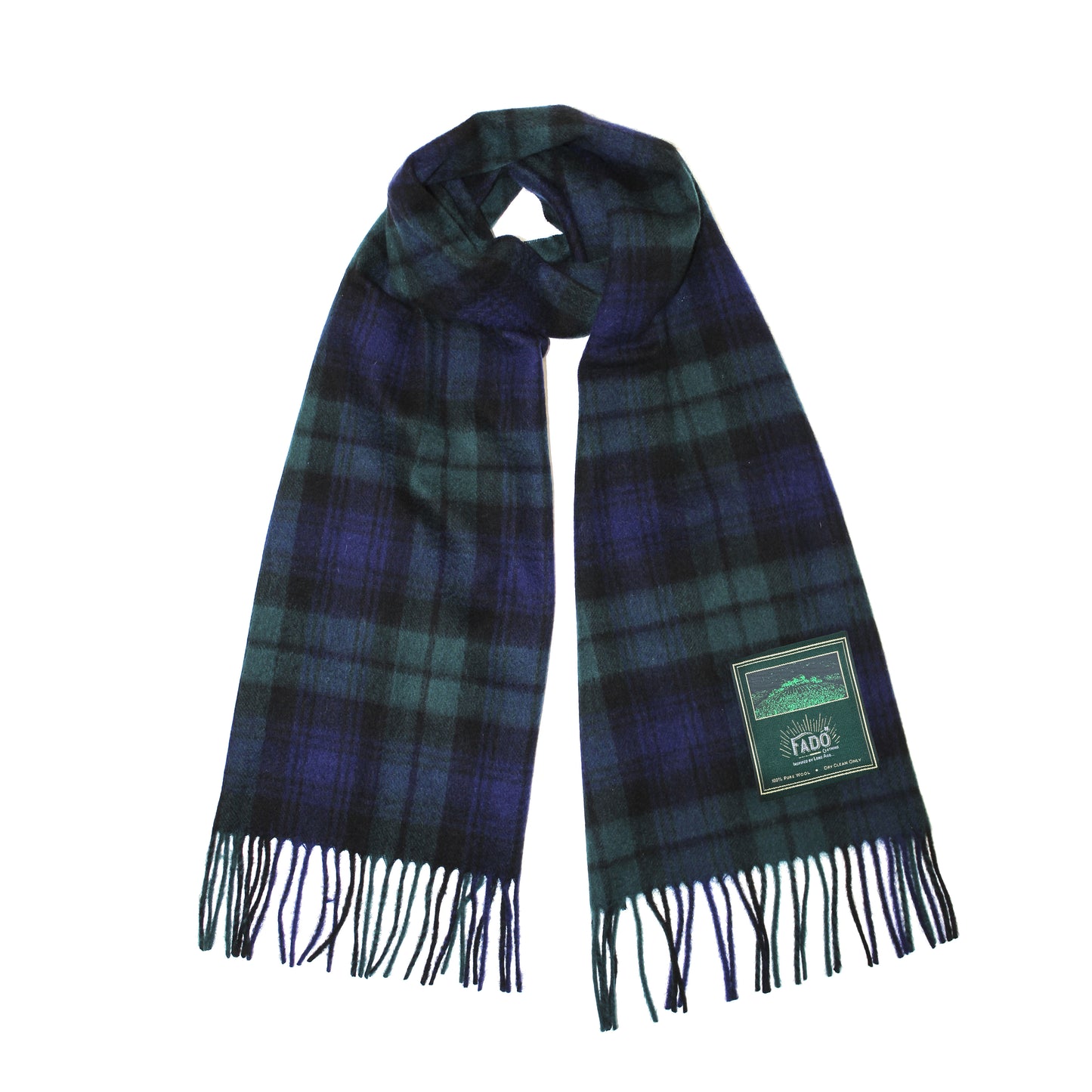 Brushed Woollen Tartan Scarf Blackwatch