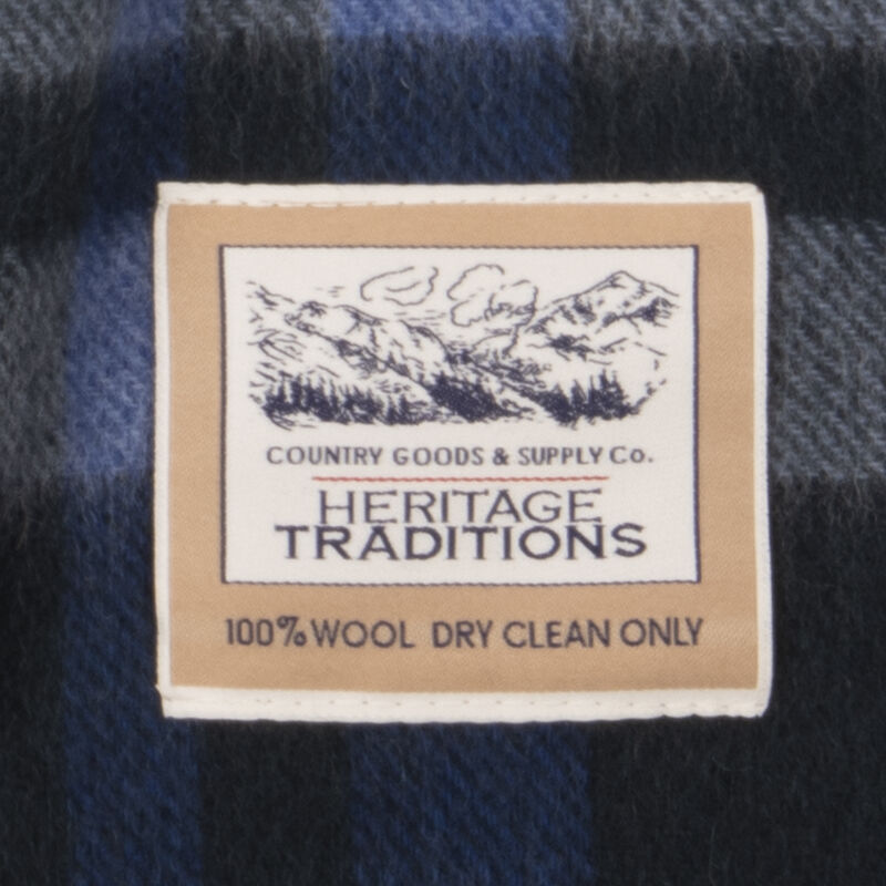 Fado Check Woollen Scarf Navy