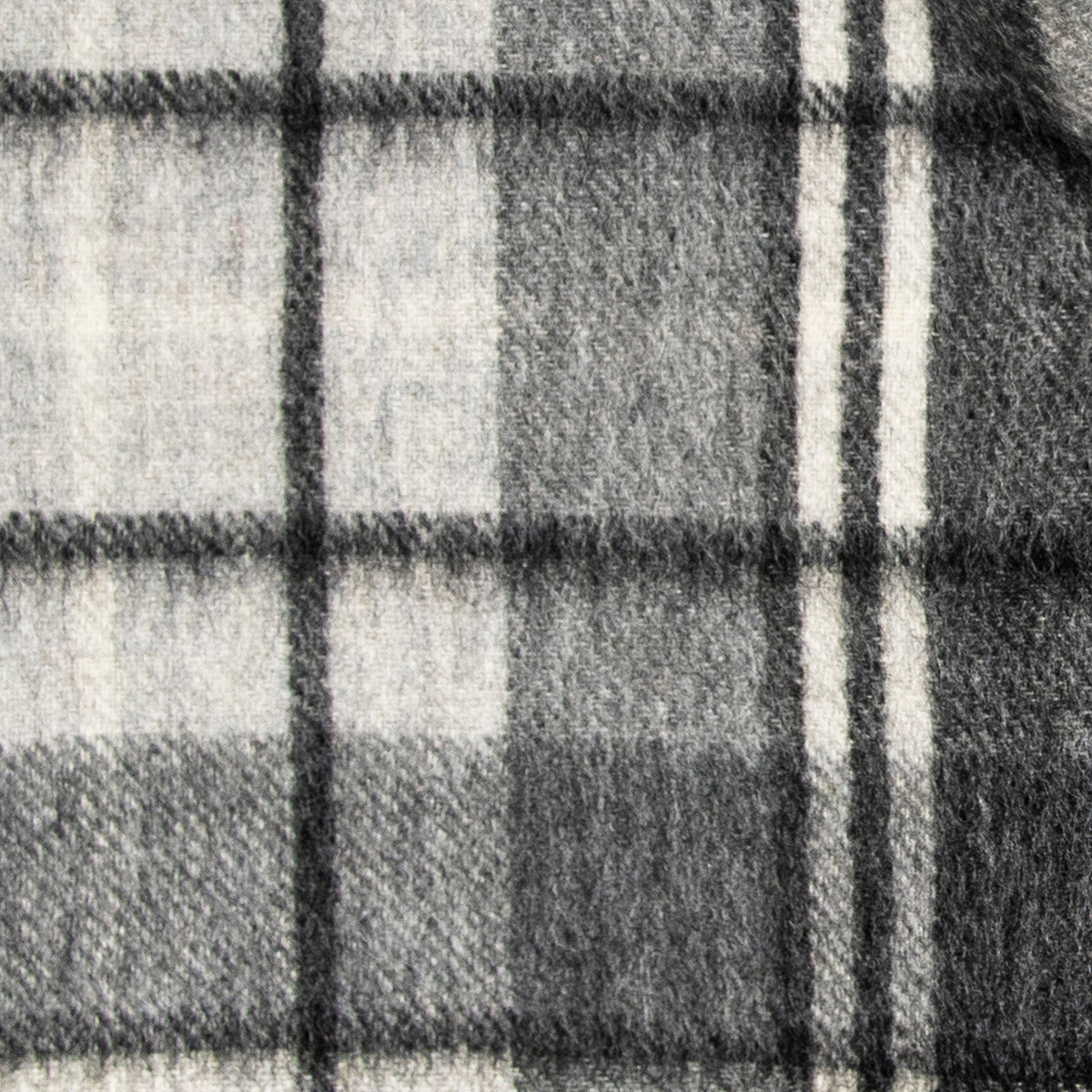 Brushed Wool Black And White Checkered Scarf