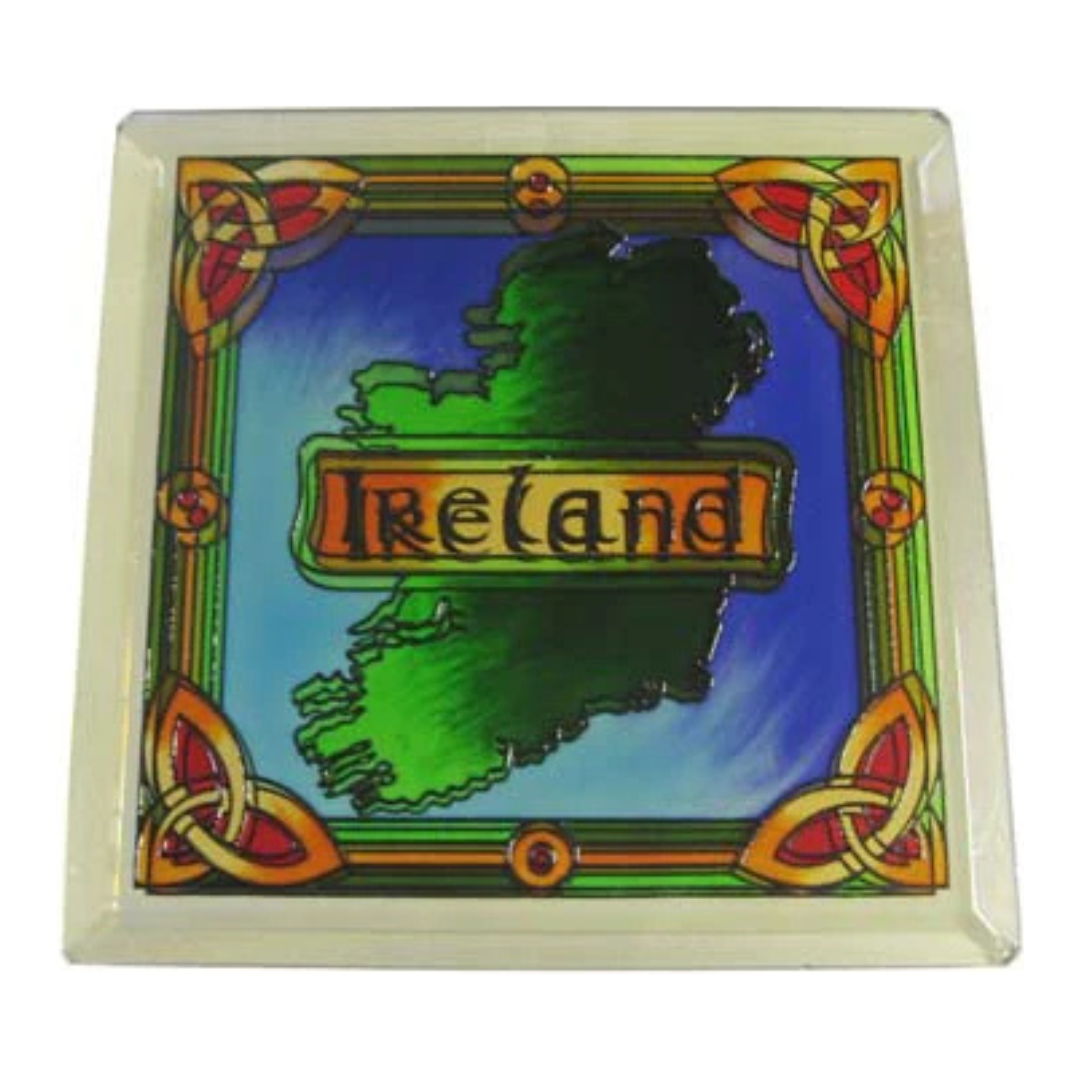 Stained Mirror Map of Ireland Coaster