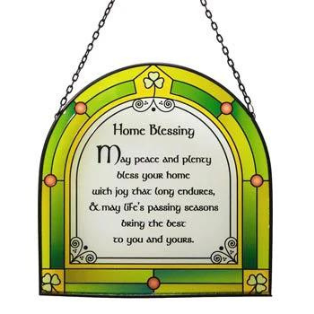 Home Blessing Stained Glass Plaque