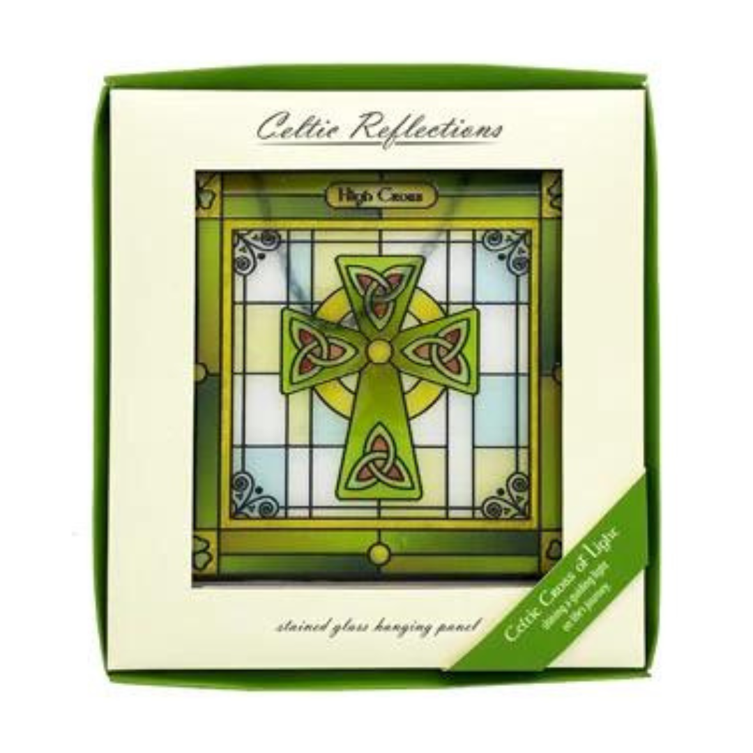 Celtic Cross of Light Stained Glass Plaque