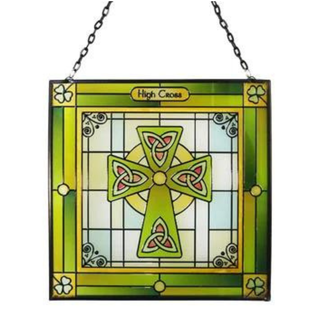 Celtic Cross of Light Stained Glass Plaque