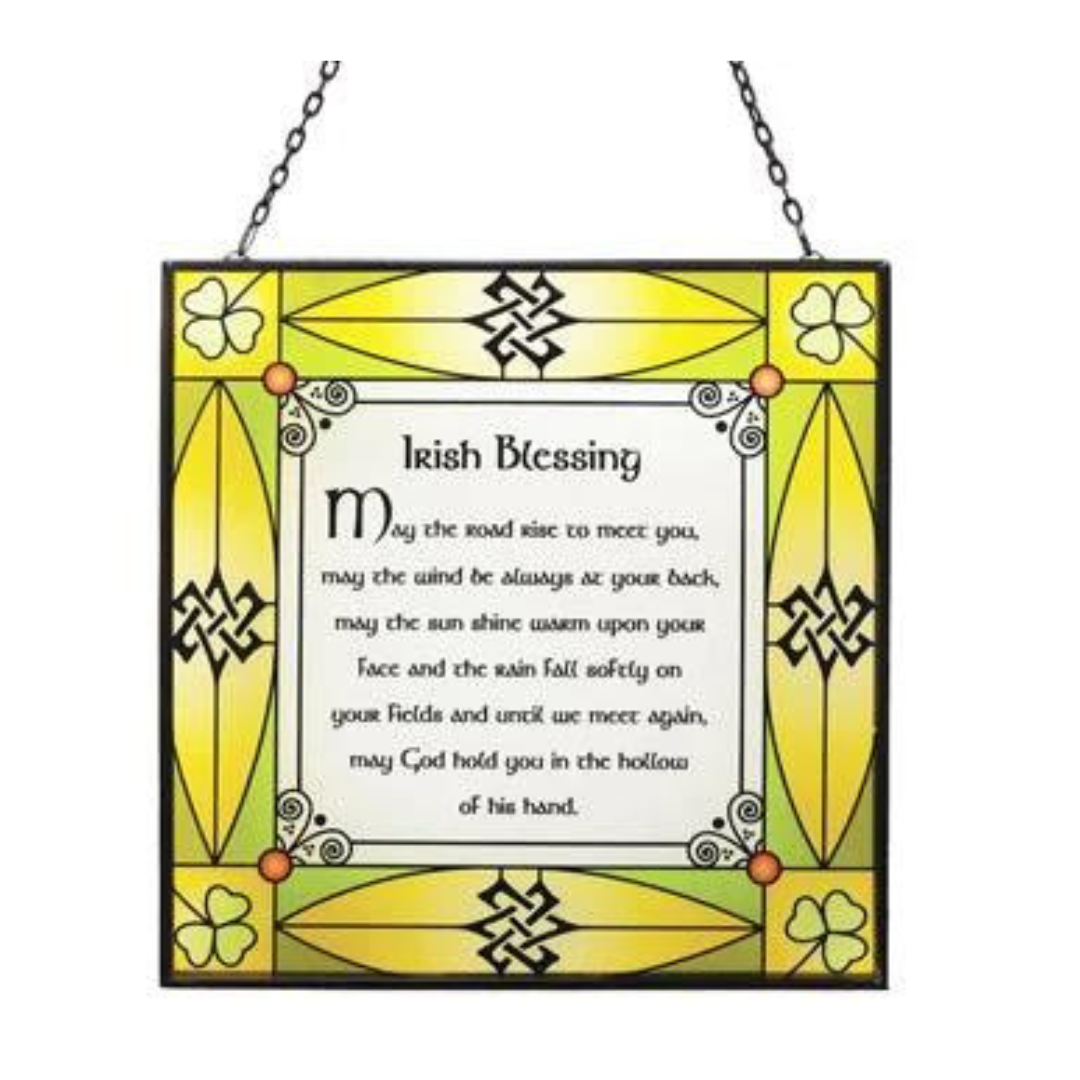 Irish Blessing Stained Glass Window Plaque
