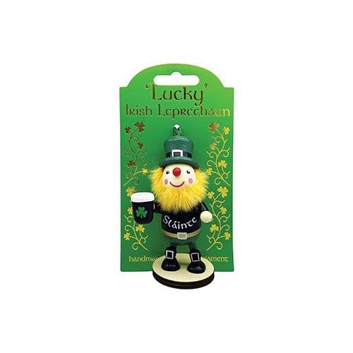 Leprechaun Pint Wooden Ornament
