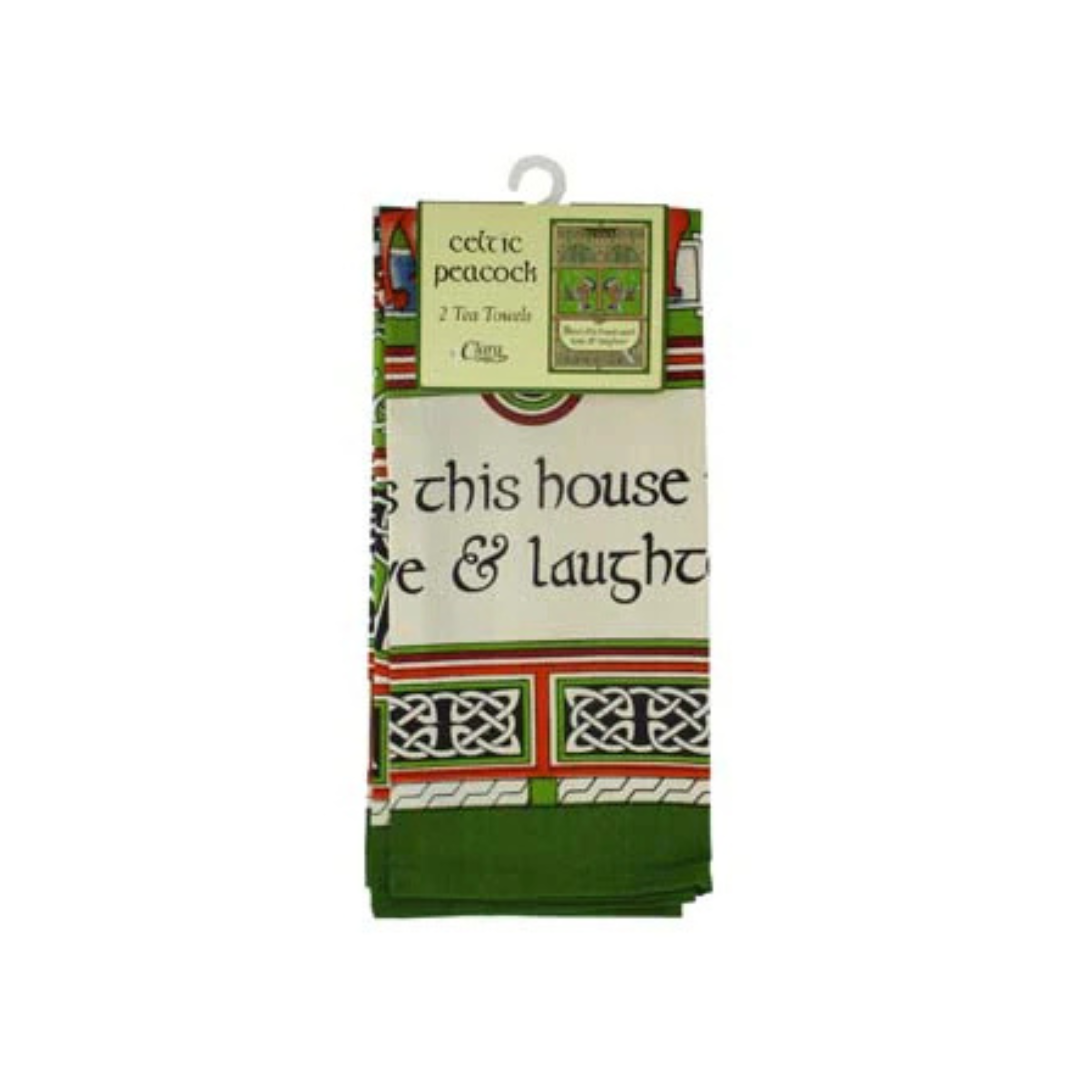 Celtic Peacock Tea Towels Set
