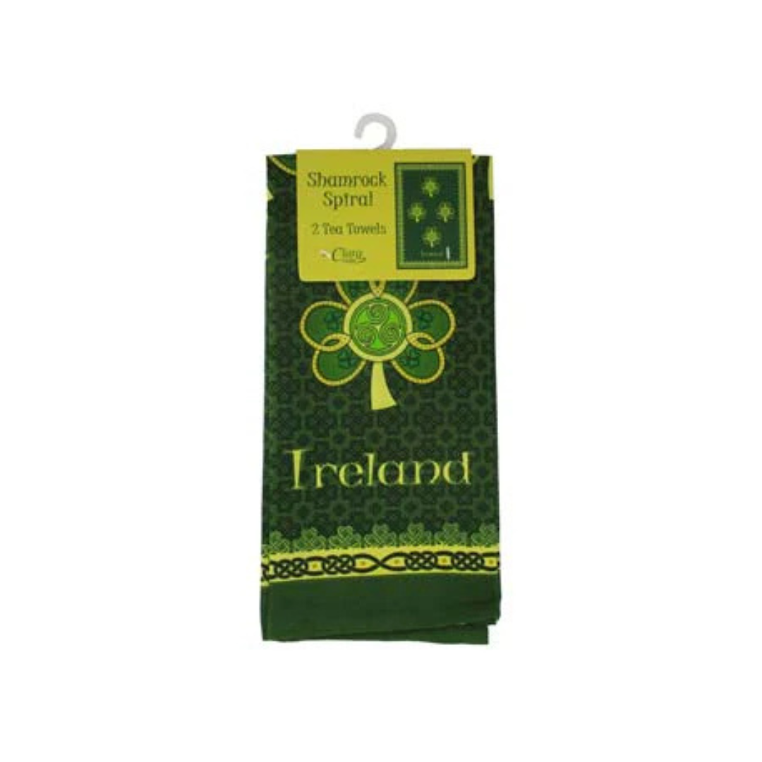 Celtic Shamrock Swirl Tea Towels Set