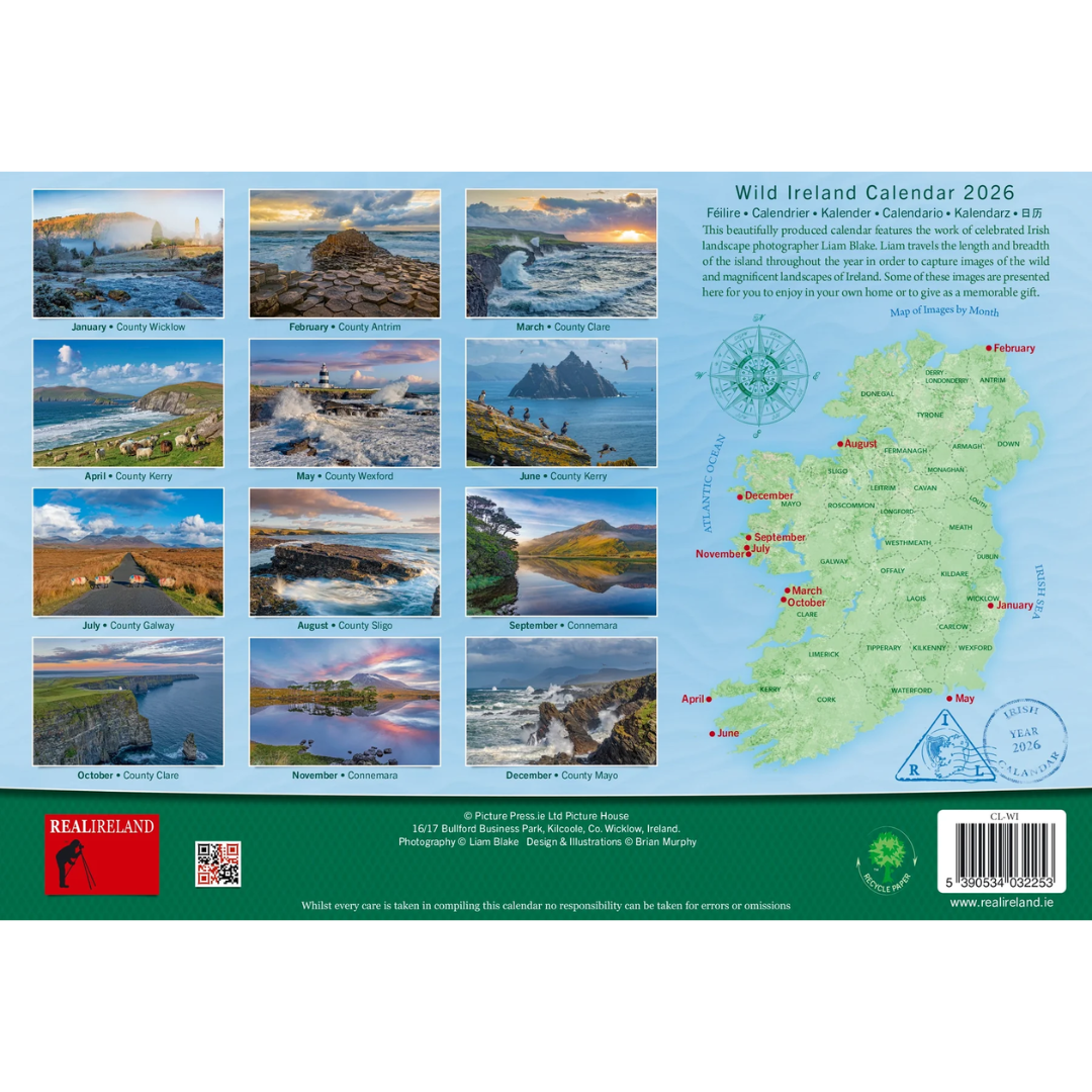 Wild Ireland Calendar A4 2026