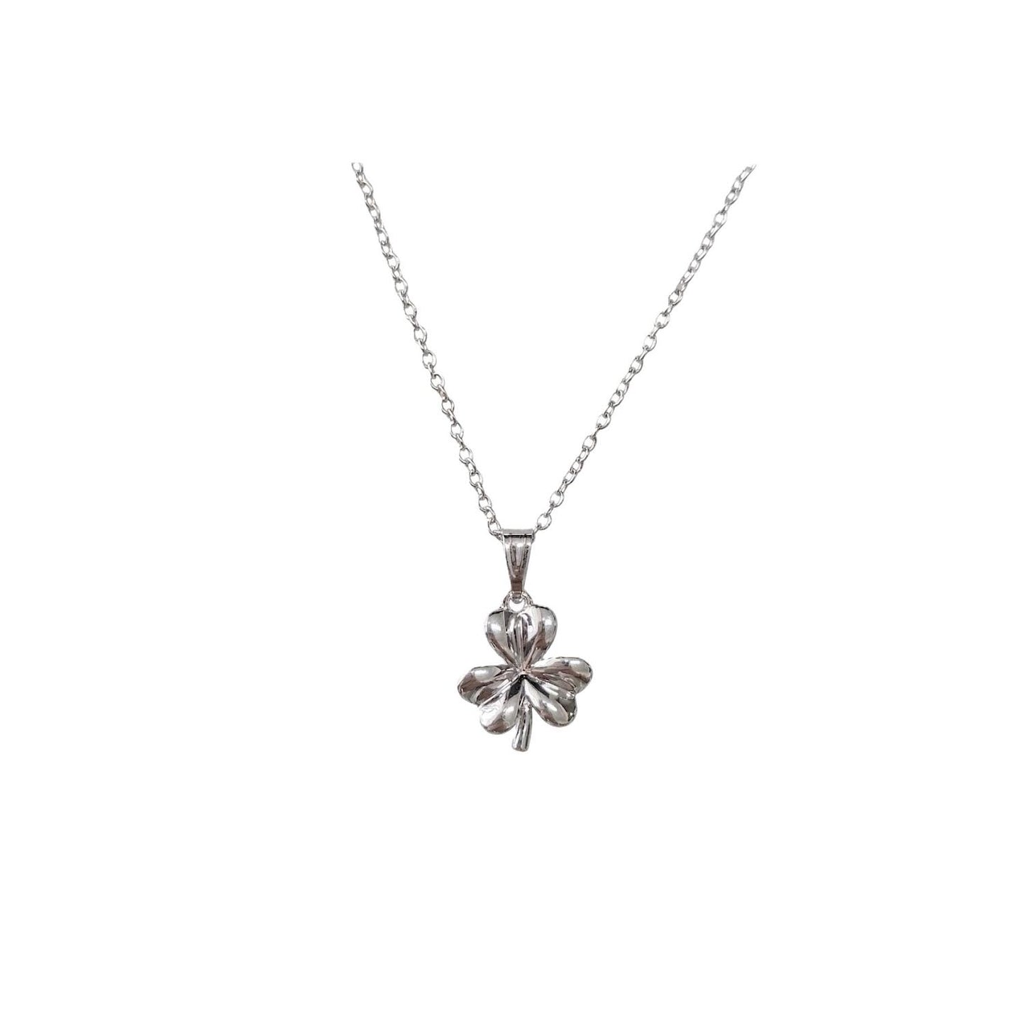 Platinum Plain Shamrock Pendant