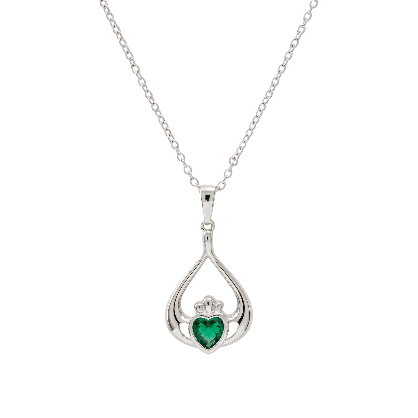 Platinum Claddagh Teardrop Pendant