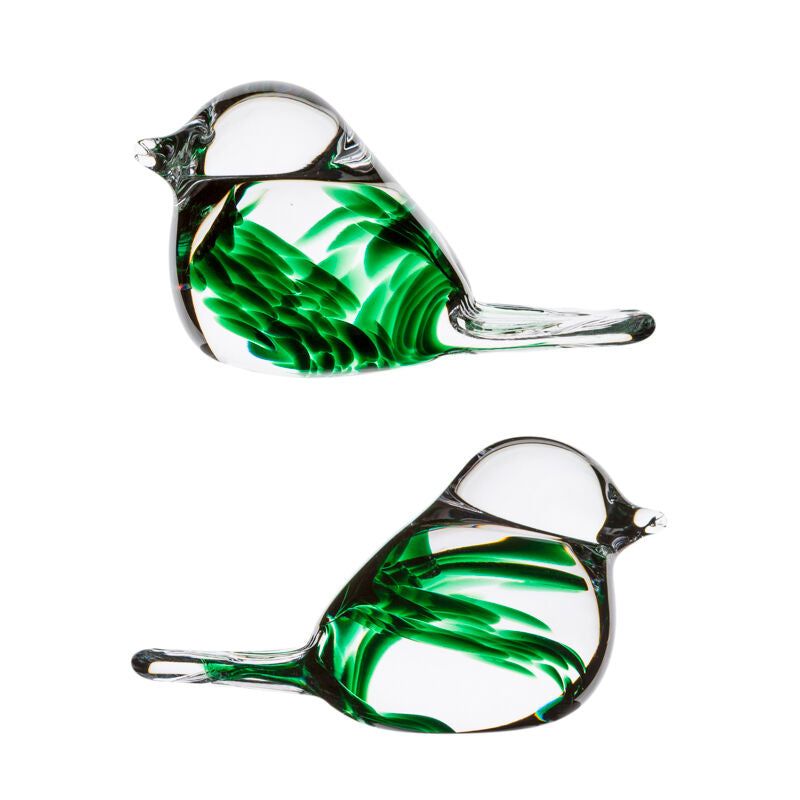 Handmade Glass Irish Love Birds Pair