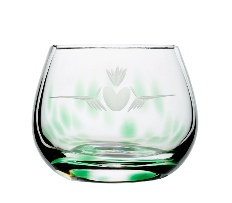 Handetched Irish Claddagh T-light Votive