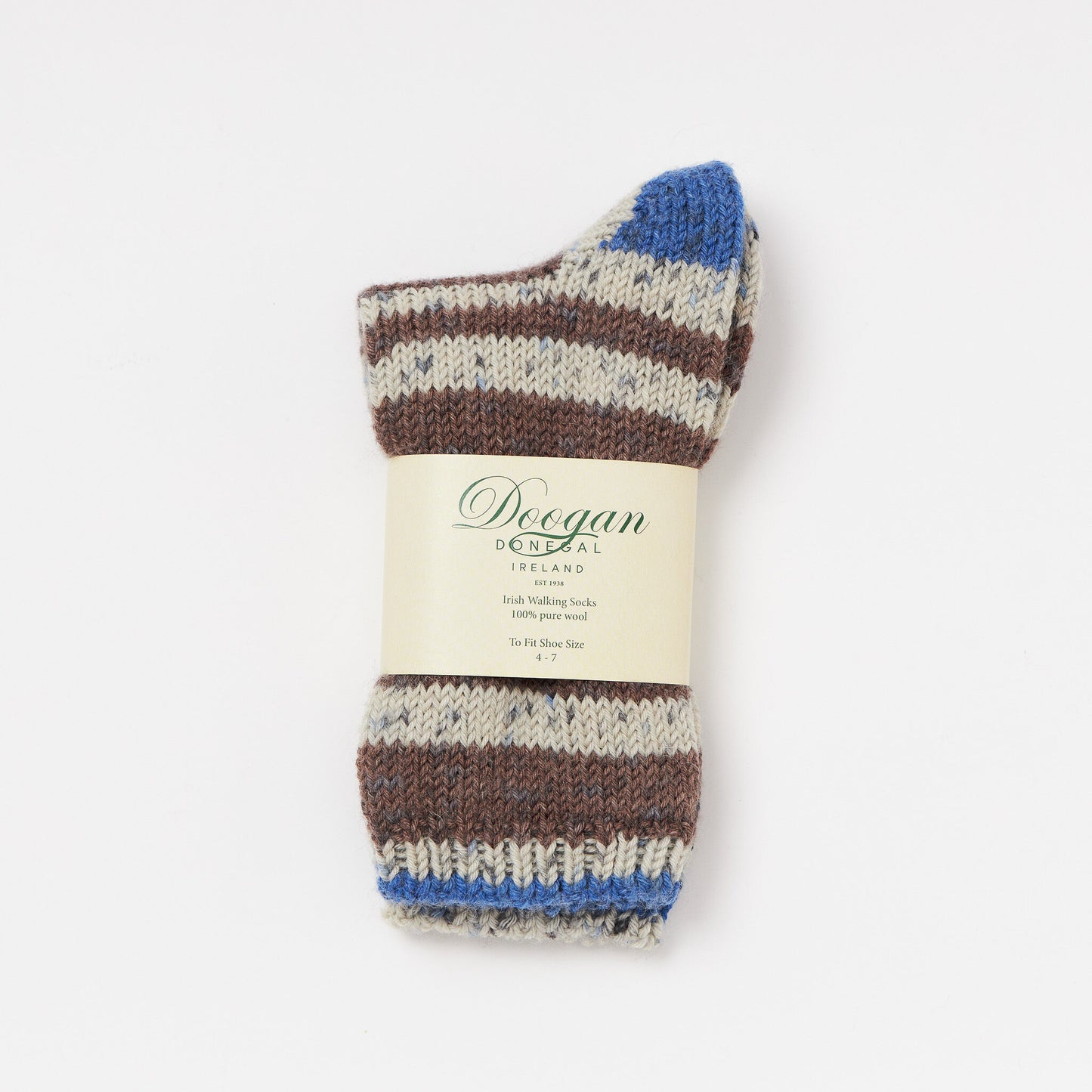 Fair Isle Ladies Socks Brown Blue