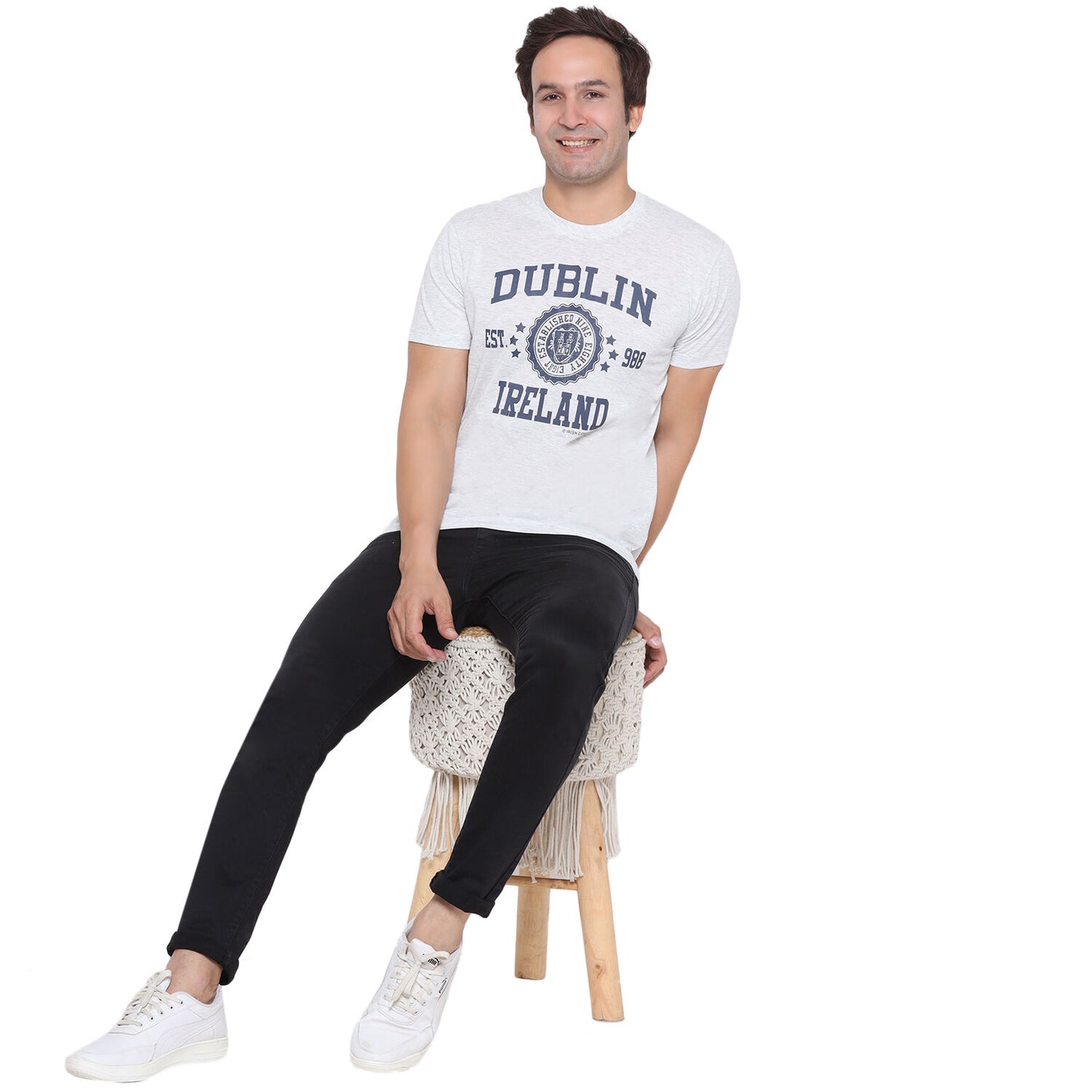 Men's Dublin Stamps T-Shirt Grey