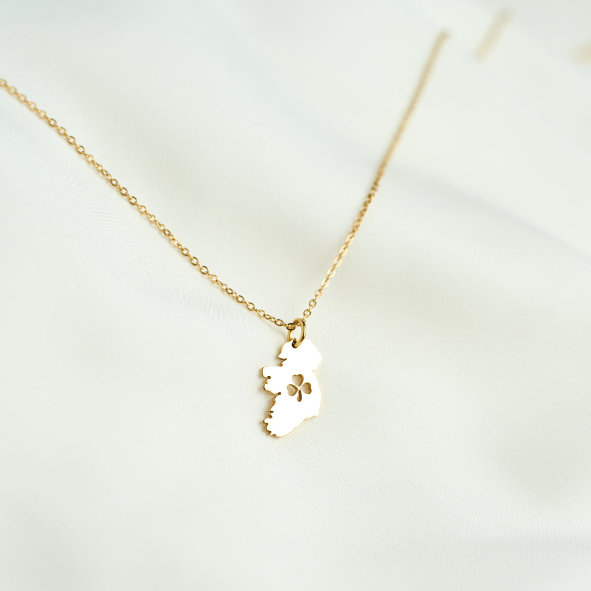 Shamrock Map Gold Necklace