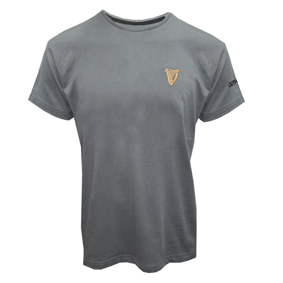 Guinness Grey Embroidered Gold Harp T-Shirt