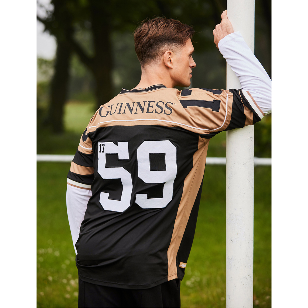 Men's Guinness Black And Gold American Football Top