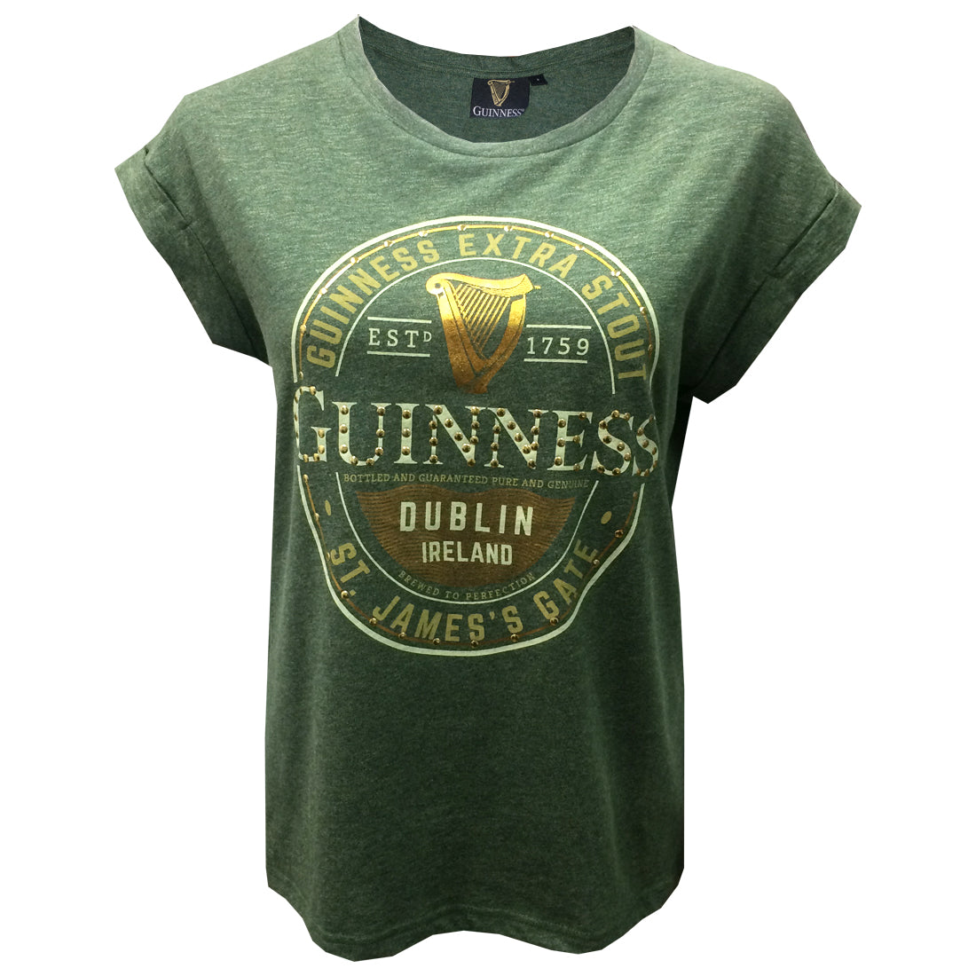 Ladies Guinness Official Merchandise Green T-Shirt