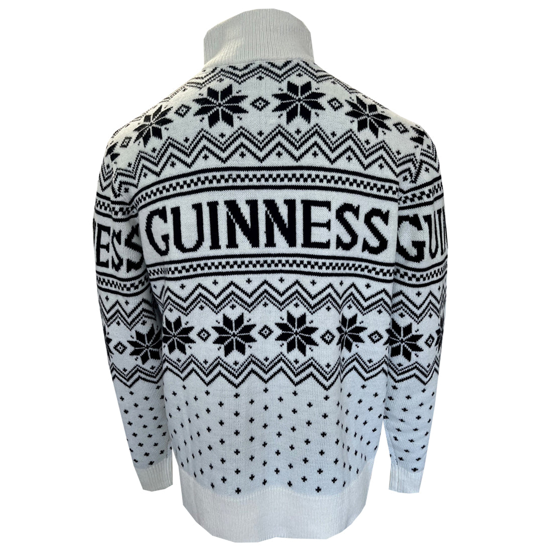 Guinness 1/4 Zip Festive Cream Christmas Sweater