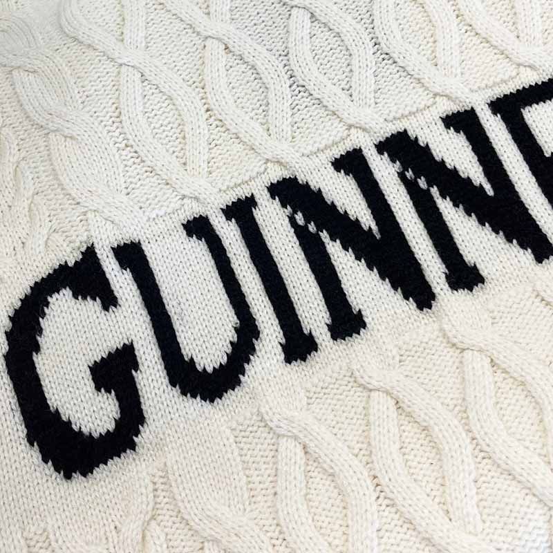Guinness Aran Knit Style Jumper White