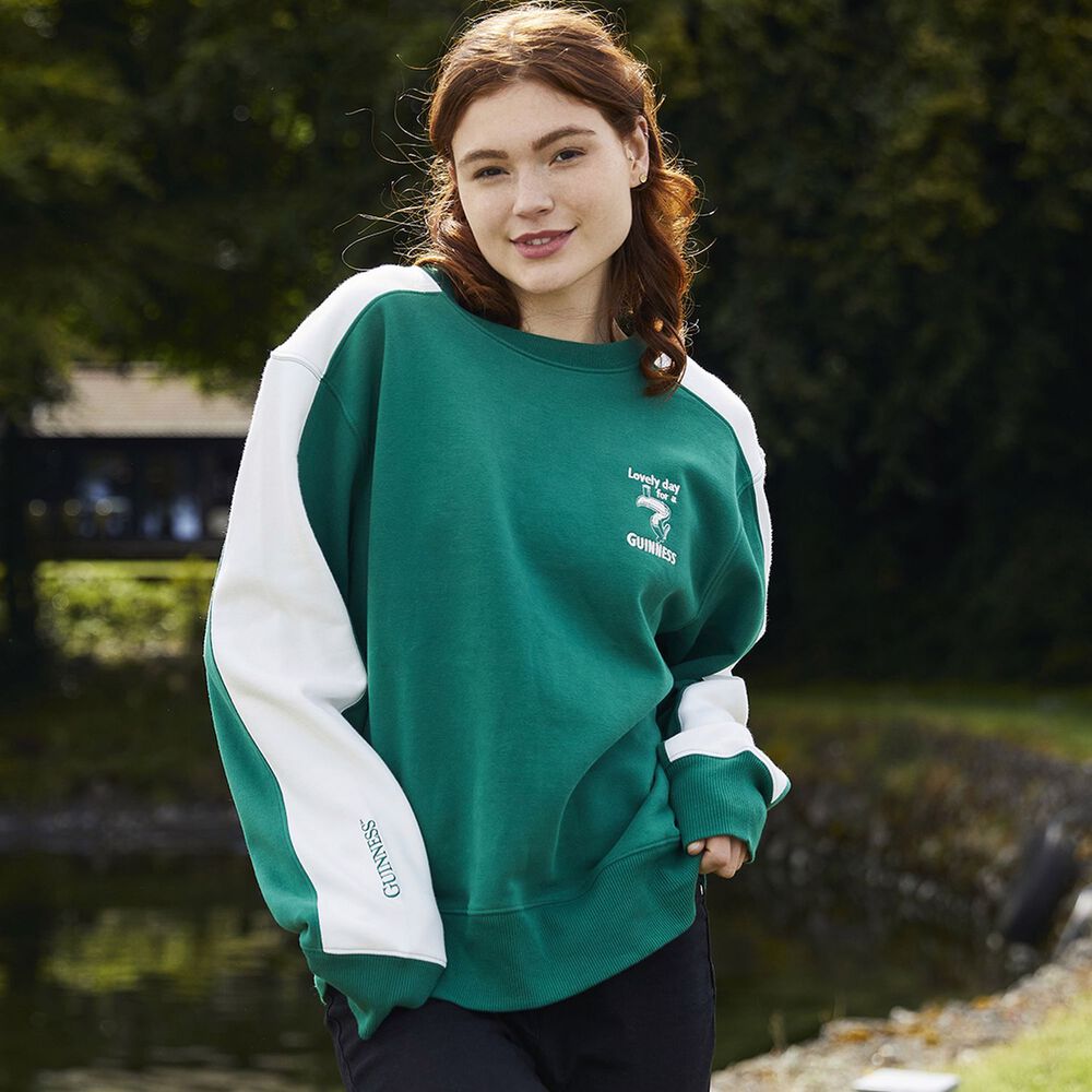 Unisex Guinness Toucan Sweatshirt Green and White