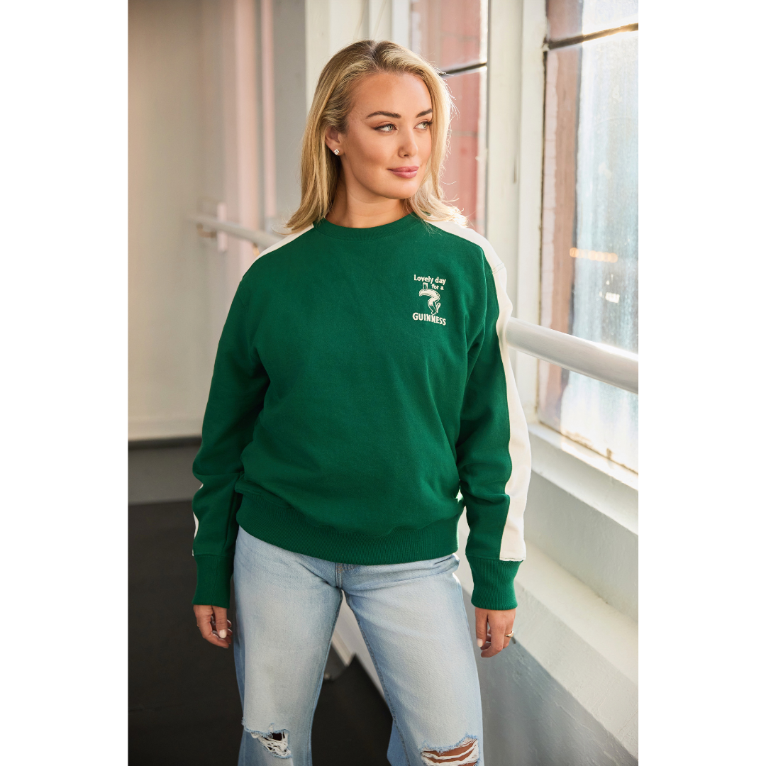 Unisex Guinness Toucan Sweatshirt Green and White