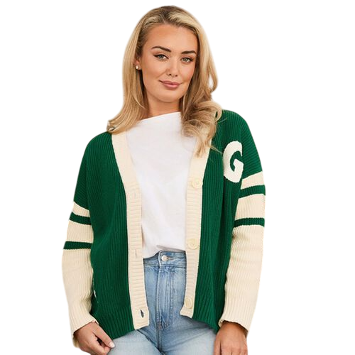 Unisex Guinness Knitted Green and Cream Cardigan