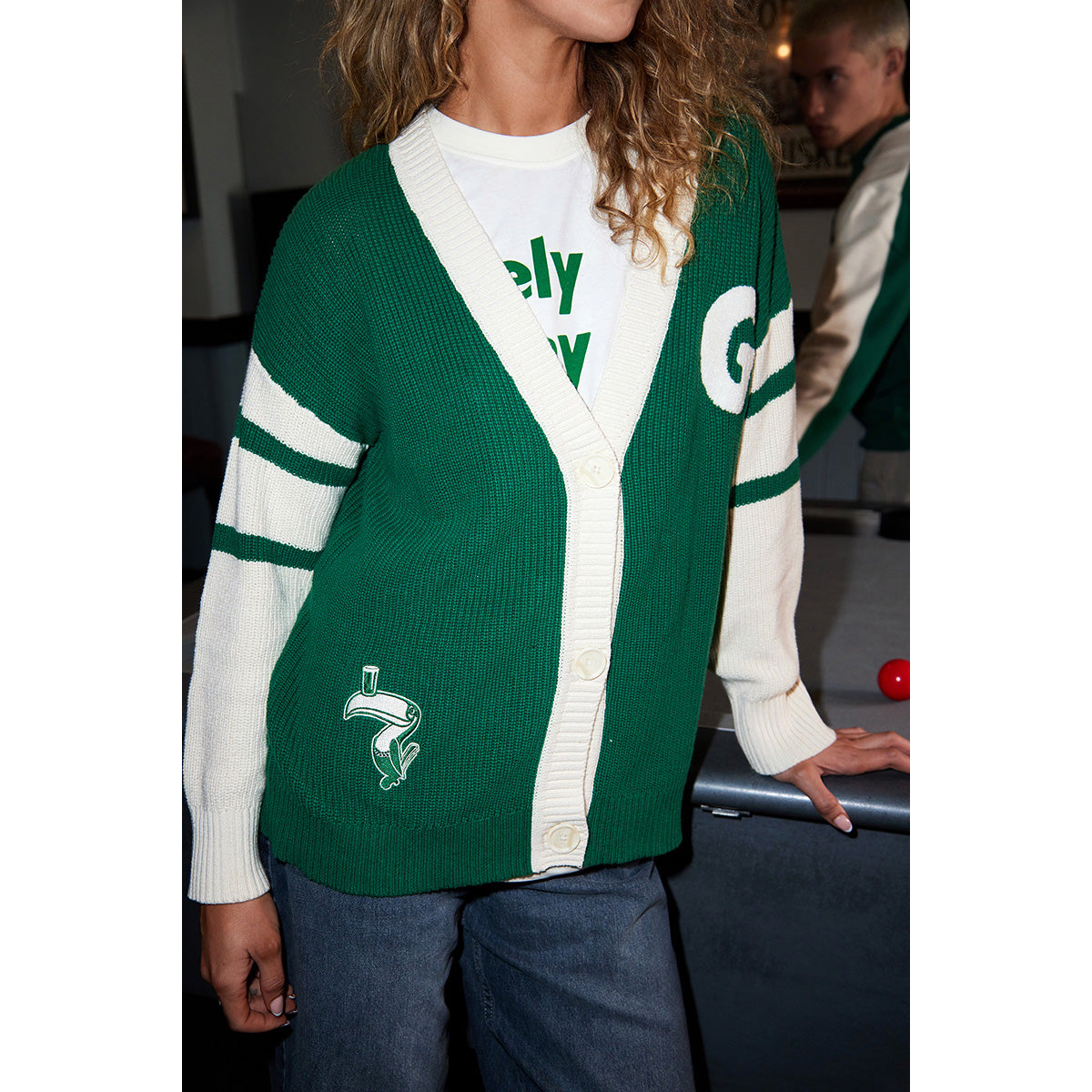 Unisex Guinness Knitted Green & Cream Cardigan