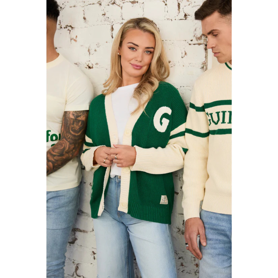 Unisex Guinness Knitted Green and Cream Cardigan