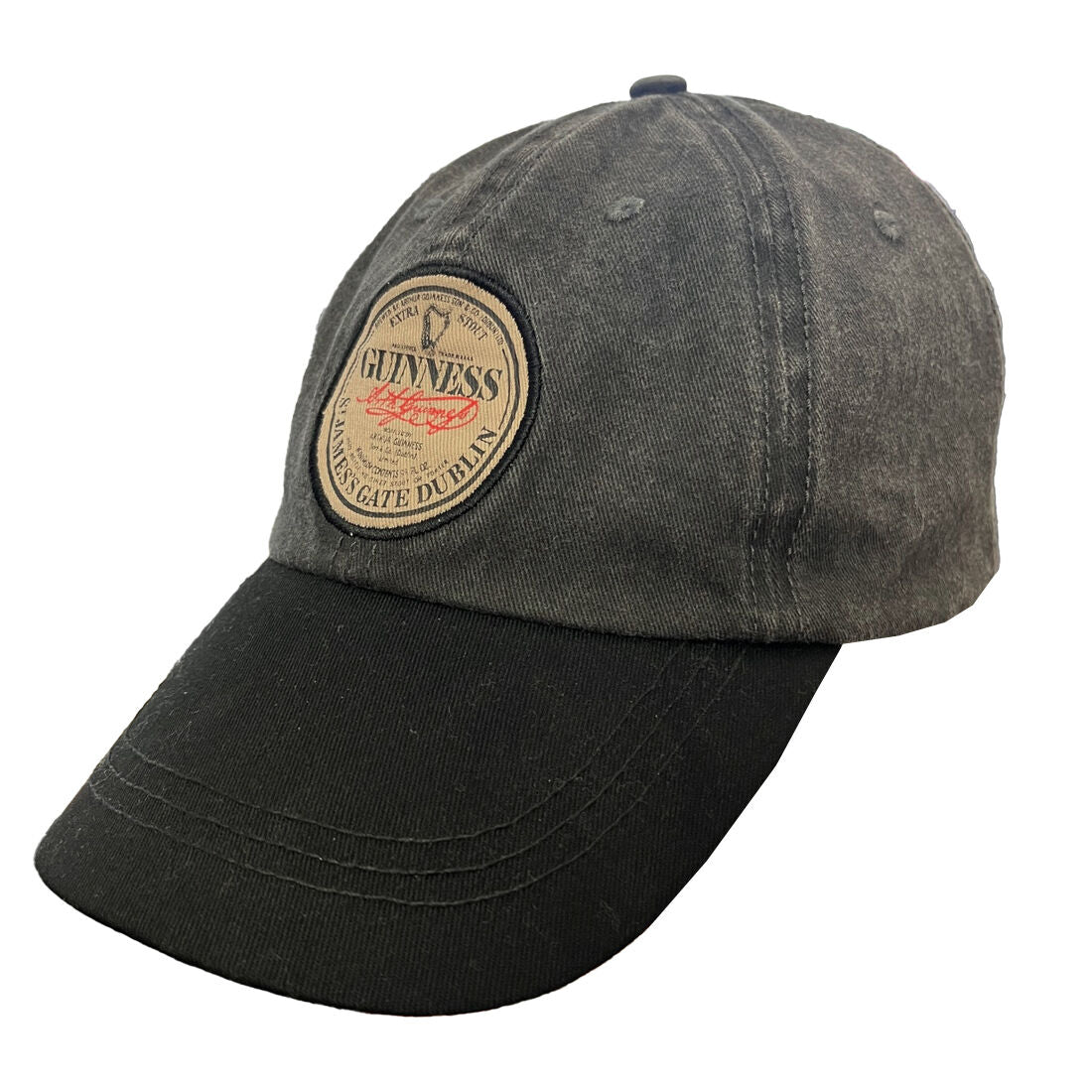 Black Acid Wash Guinness Vintage Baseball Cap