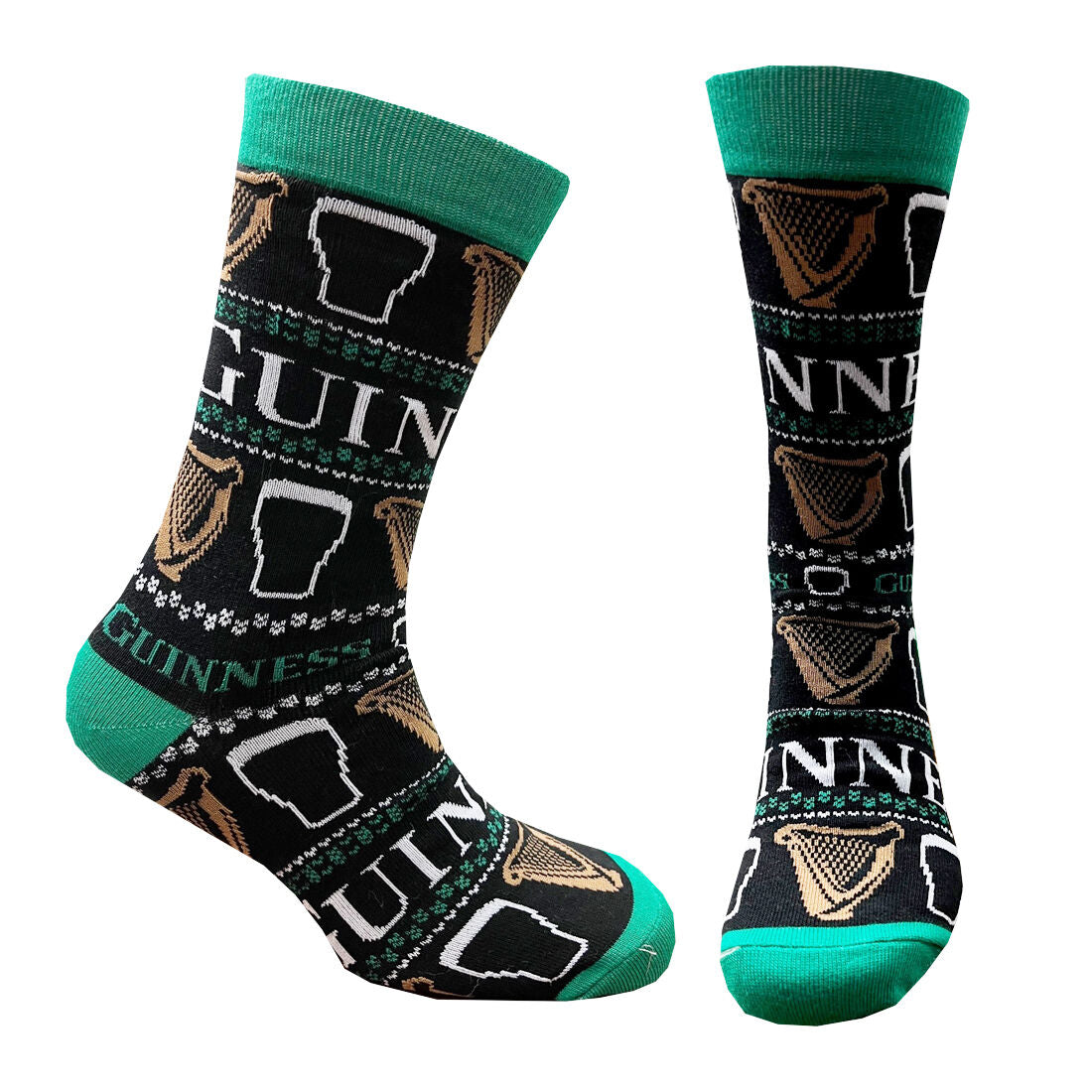 Guinness Harp & Pint Socks Black & Green