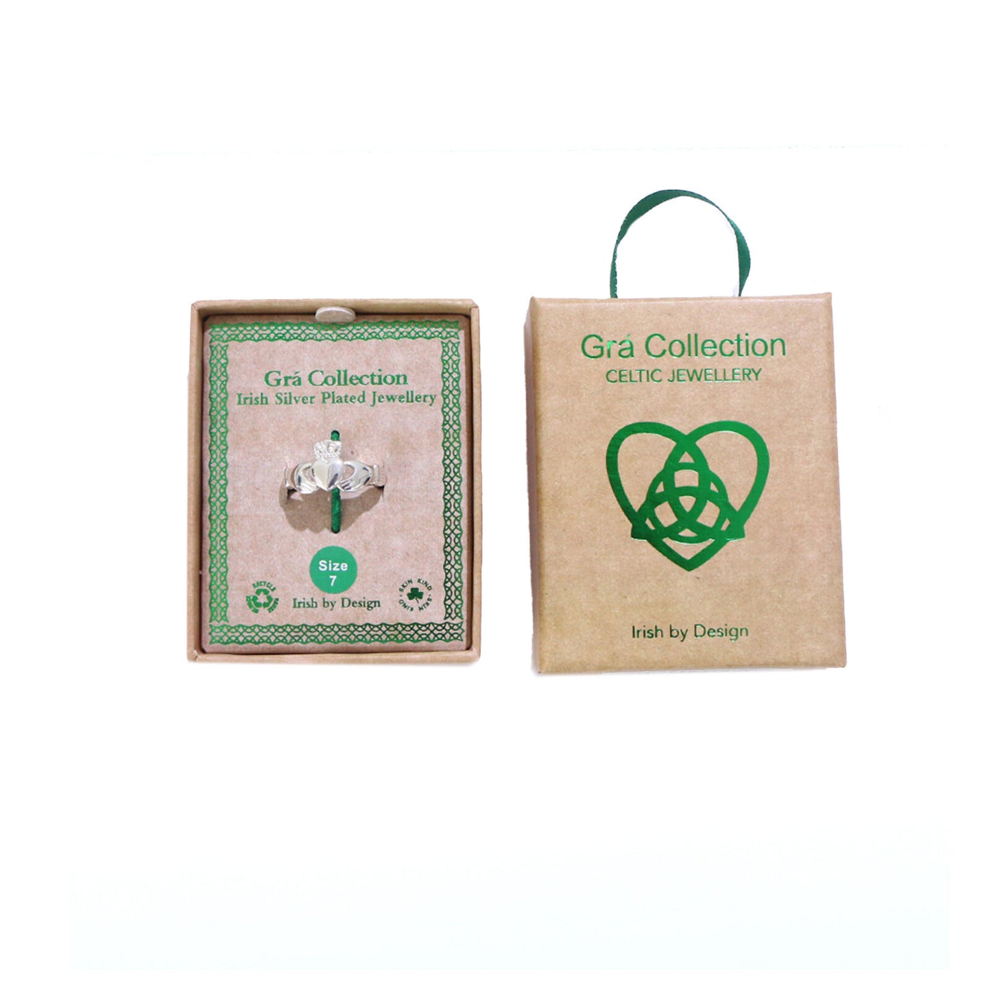 Grá Collection Silver Plated Claddagh Ring