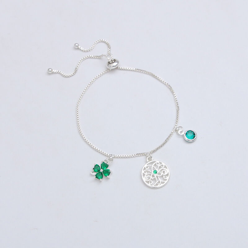 Grá Collection Silver Plated Shamrock Drawstring Bracelet