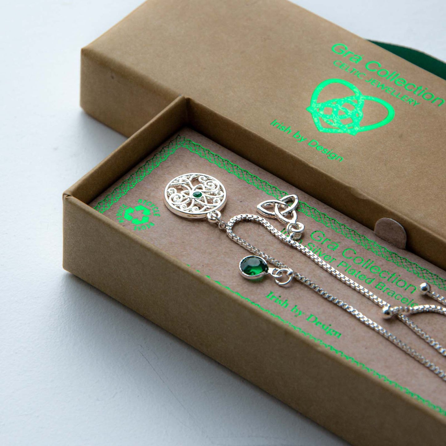 Grá Collection Silver Plated Trinity Drawstring Bracelet