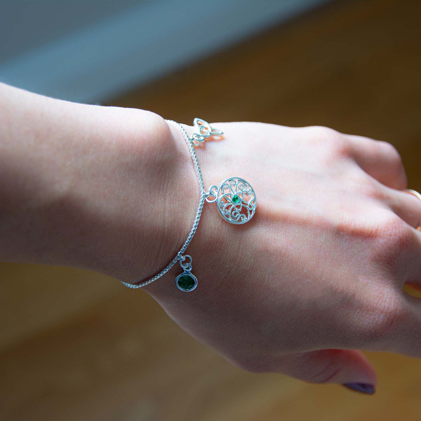 Grá Collection Silver Plated Trinity Drawstring Bracelet