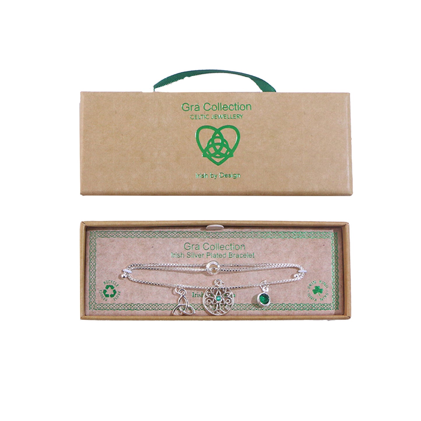 Grá Collection Silver Plated Trinity Drawstring Bracelet