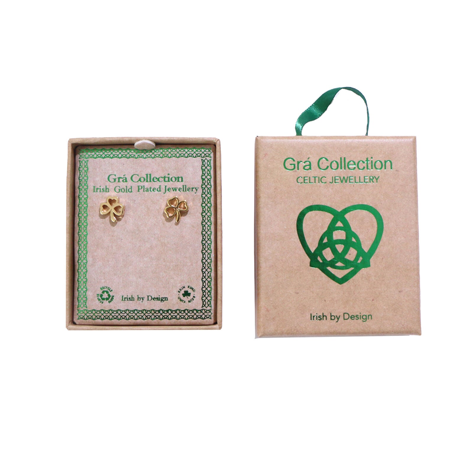 Grá Collection Gold Plated Shamrock Earrings
