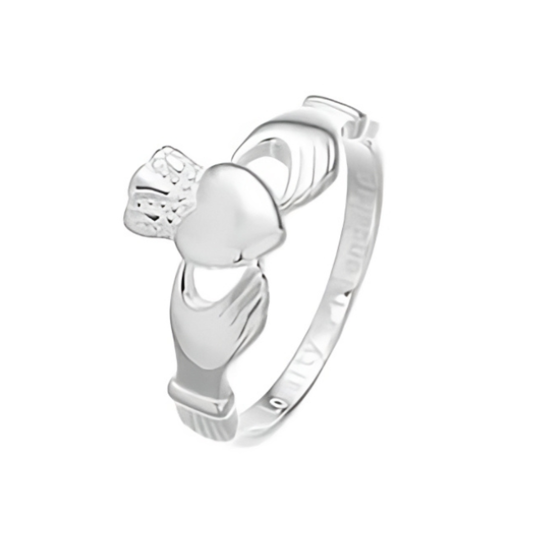 Grá Collection Plain Claddagh Mens Ring Sterling Silver
