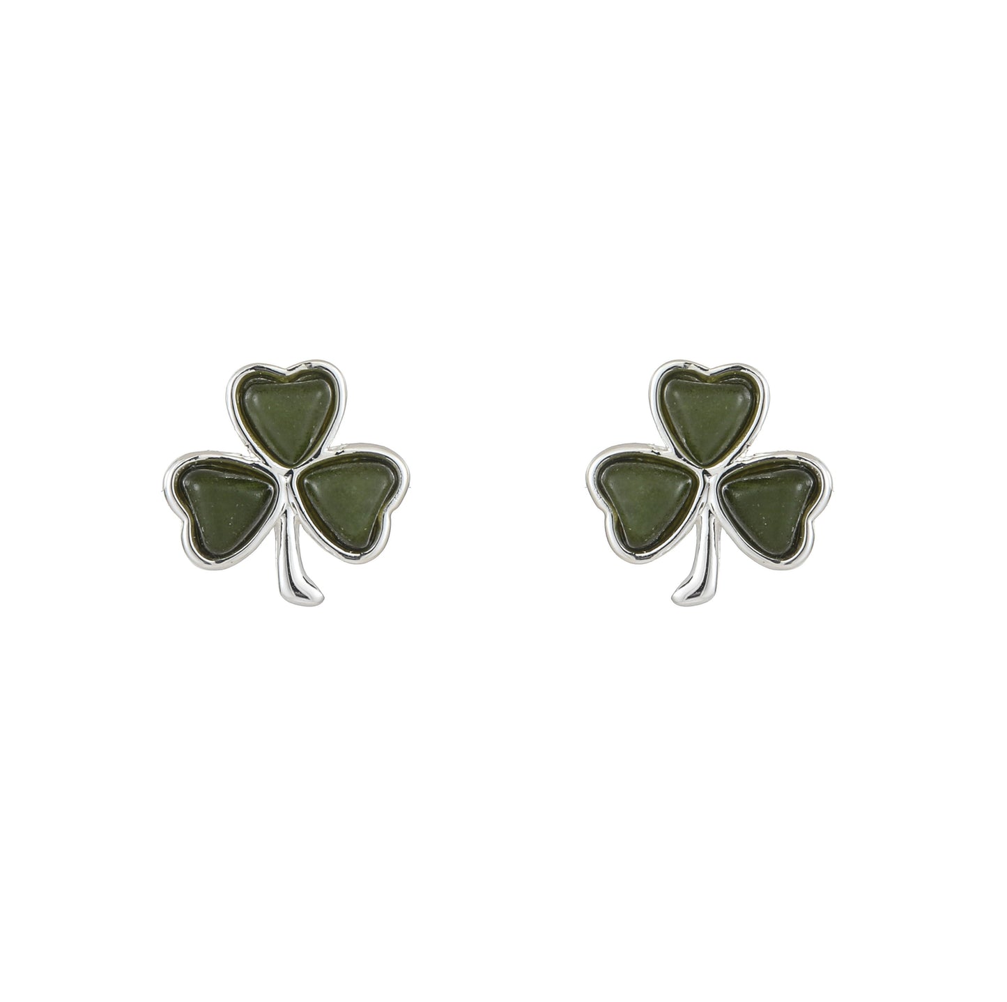 Shamrock Inlaid Marble Earrings