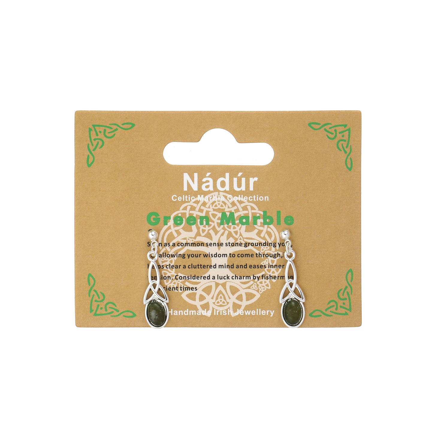 Trinity Inlaid Marble Drop Earrings