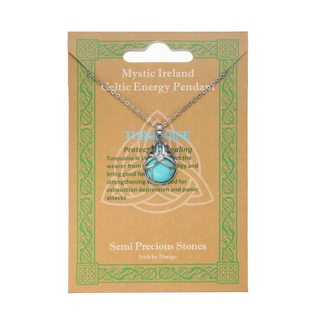Silver Plated Tear Drop Turquoise Pendant