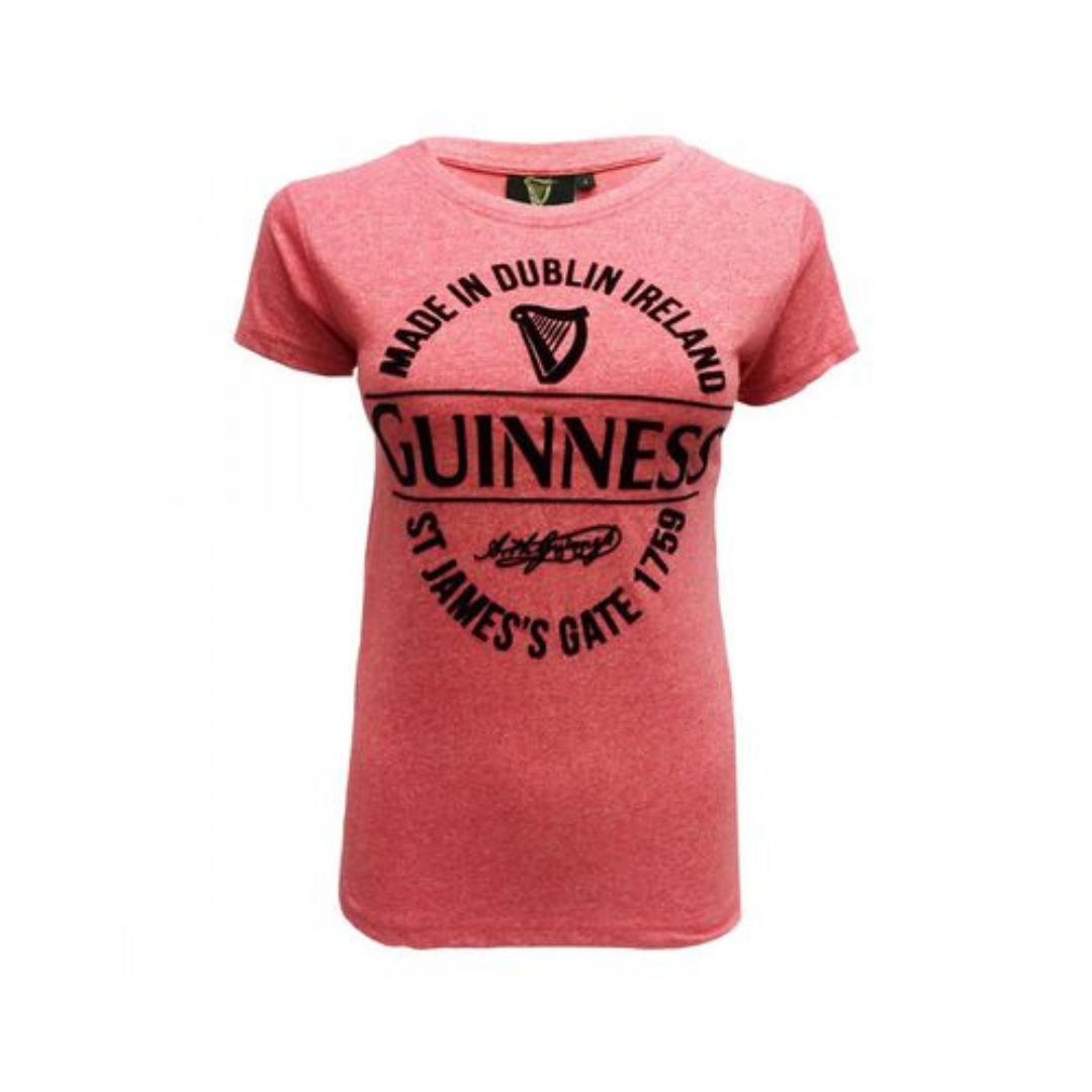 Ladies Guinness Made In Dublin Bottle Label T-Shirt