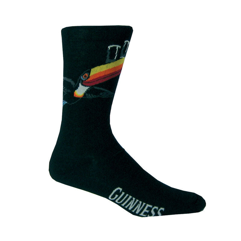 Flying Toucan & Guinness Print Black Socks
