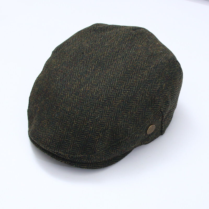 Tweed Hat Countryman Green Herringbone