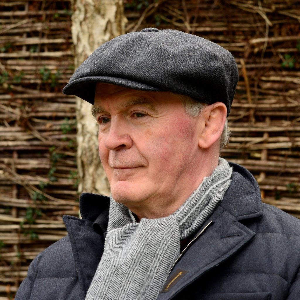 Tweed Hat Newsboy Grey Herringbone