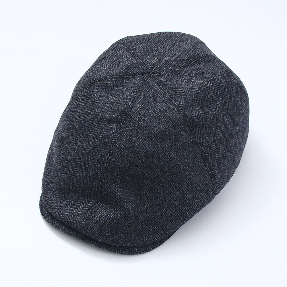 Mens Tweed Hat Herringbone Grey
