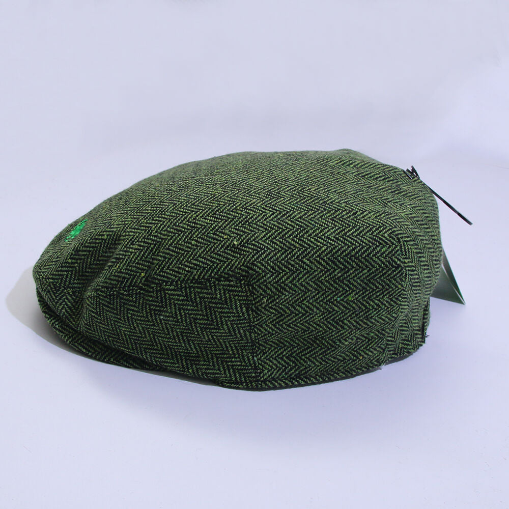 Tweed Herringbone Green Flat Cap