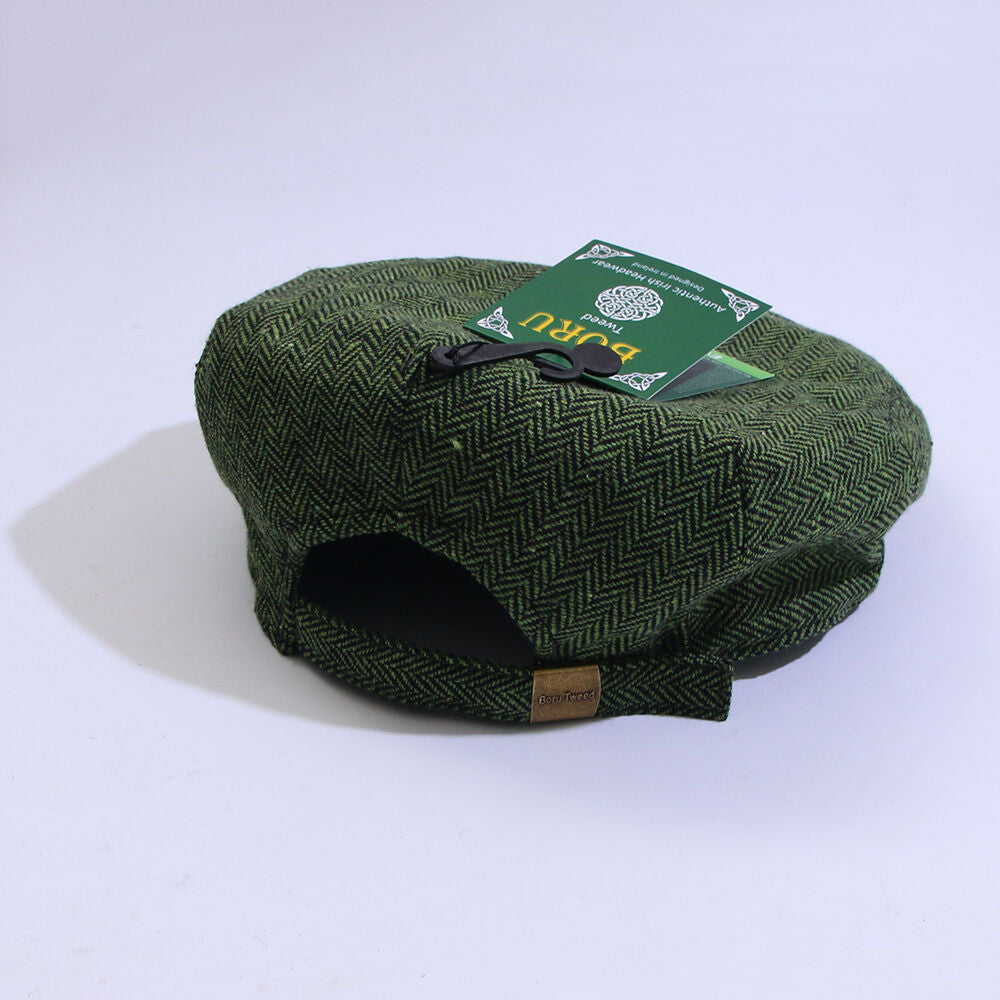 Tweed Herringbone Green Flat Cap