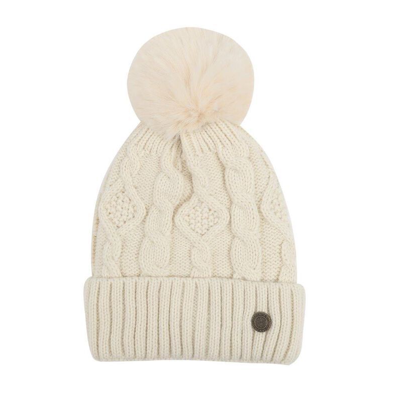 Celtic Weave Bobble Hat Cream